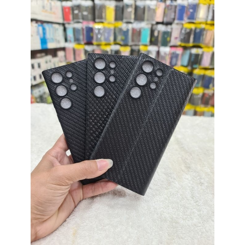 Case Premium Flip Carbon Samsung Galaxy S23 Ultra / S23 Plus / S22 Ultra