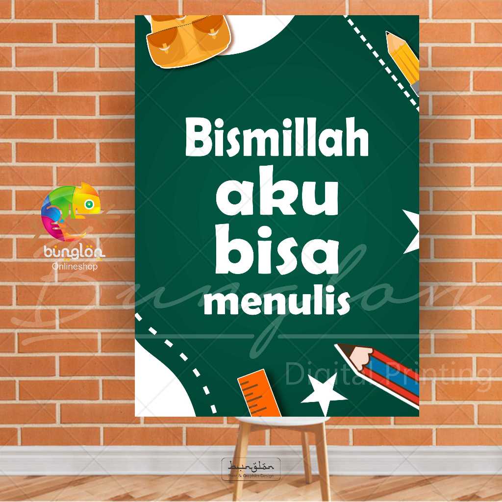 Poster Bismillah Aku Bisa Menulis
