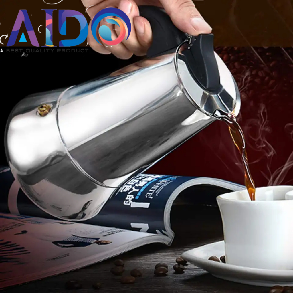 Teko Kopi Espresso Stainless Steel/Espresso Maker Moka Pot Stainless Teko Kopi 8006