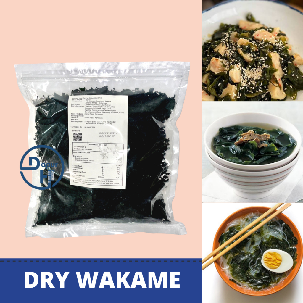 

DRY WAKAME Rumput Laut Kering 500 g │ Dried Cut Wakame Import for Miso--