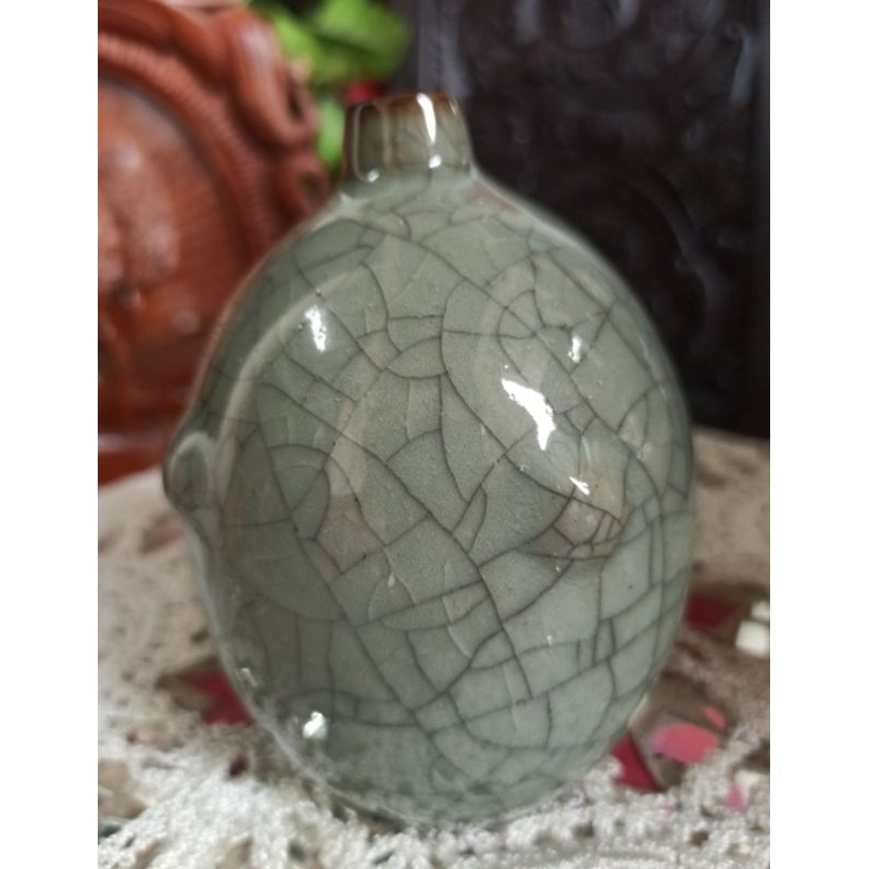 Guci kuno antik Pecah seribu China rare langka tinggi 11cm dm: 8cm