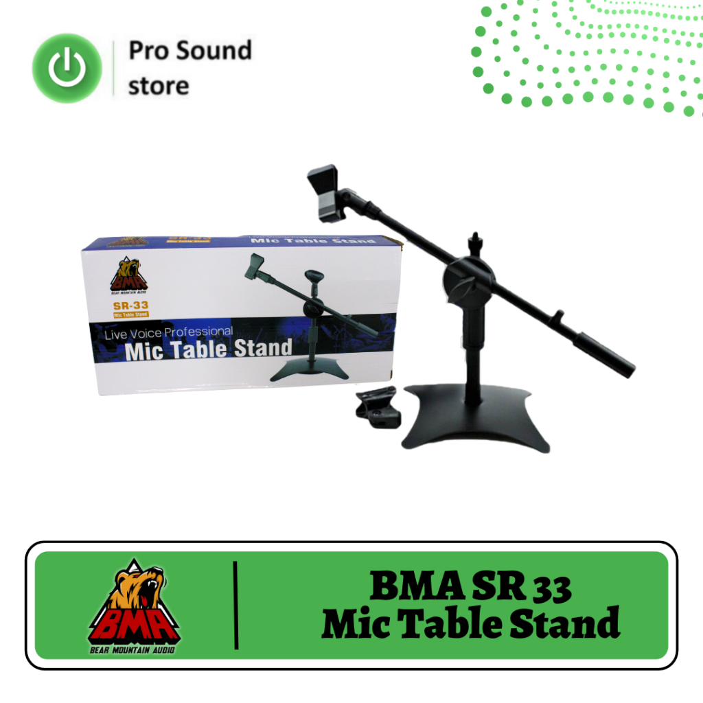 Stand Mic Meja SR 33 BMA / Microphone Table Stand Pendek Podium Desk