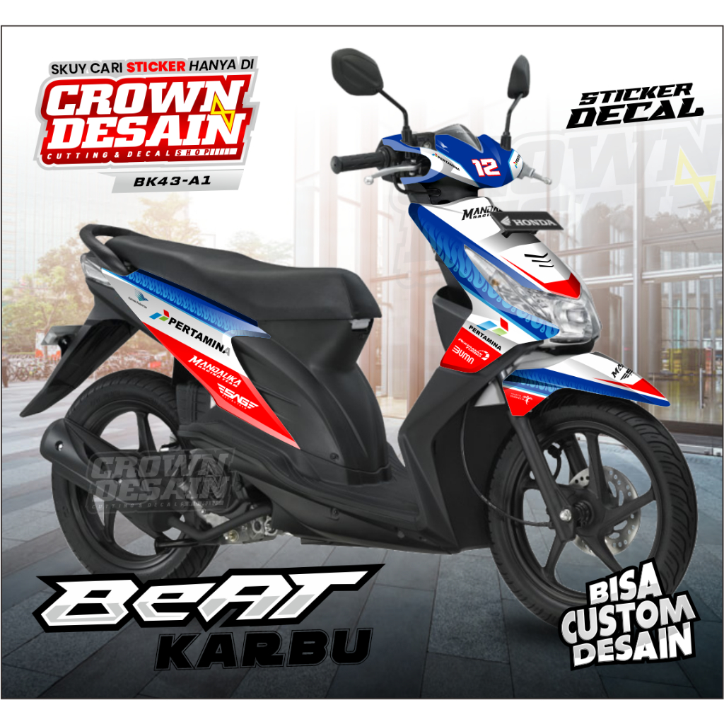 STIKER DECAL BEAT KARBU MANDALIKA RACING TEAM MOTOGP - STRIPING BEAT KARBU BK