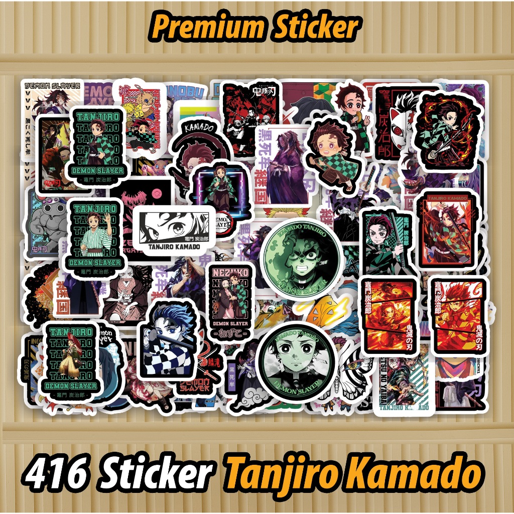 

416 PCS Sticker Tanjiro Demon Slayer - Tanjiro Kimetsu No Yaiba Waterproof sudah di Cutting
