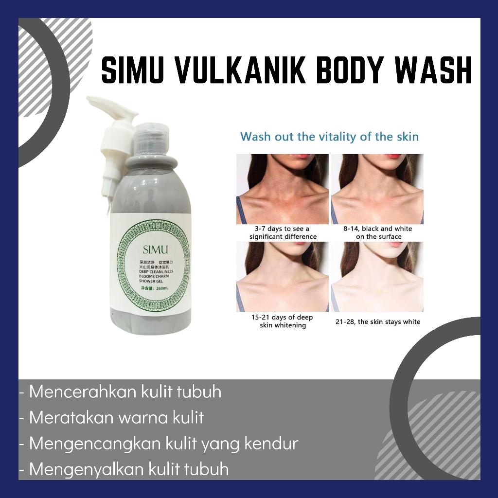 SIMU Sabun Lumpur Vulkanik Pemutih Badan Permanen Original Korea Botol 260 ML BPOM Murah SIMU