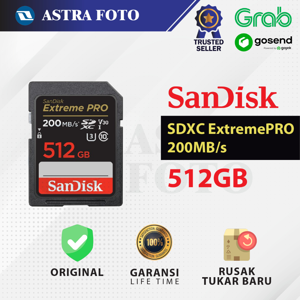 Sandisk SDXC Extreme Pro 512GB UHS-I 200MB/s Sandisk SDHC 512 GB.