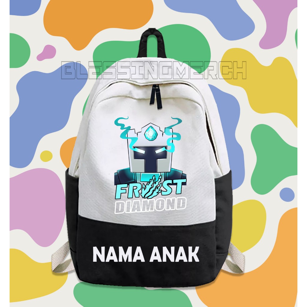 TAS RANSEL ANAK TAS SEKOLAH ANAK FROST DIAMOND YOUTUBER FREE CETAK NAMA