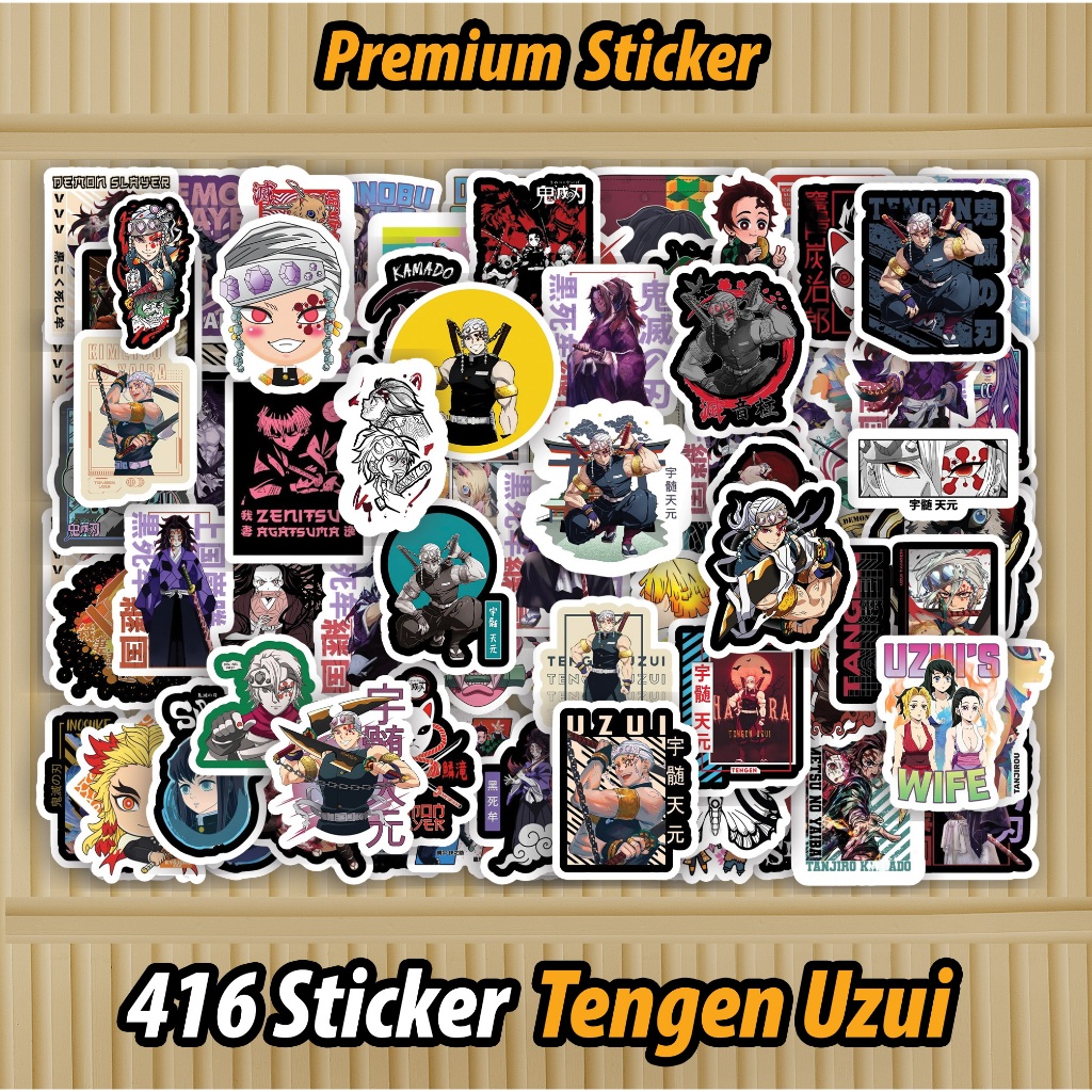 

416 PCS Sticker Tengen Uzui Demon Slayer - Tengen Uzui Kimetsu No Yaiba Waterproof sudah di Cutting