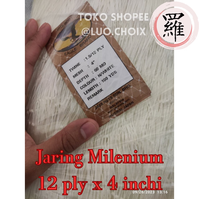 Jaring Milenium ply 12 *4 inchi / jaring kakap