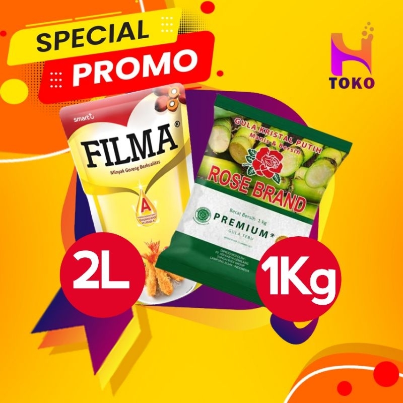 

MINYAK GORENG FILMA 2L + GULA ROSE BRAND 1KG