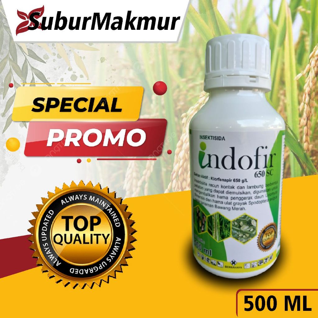INSEKTISIDA INDOFIR 650SC 500 ML Bahan Aktif : KLORFENAPIR 650g/l