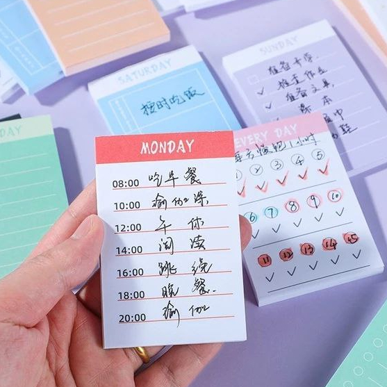 

Memo Tempel Daily Planner | Everyday Daily Plan Sticky Notes | Stationery Supply