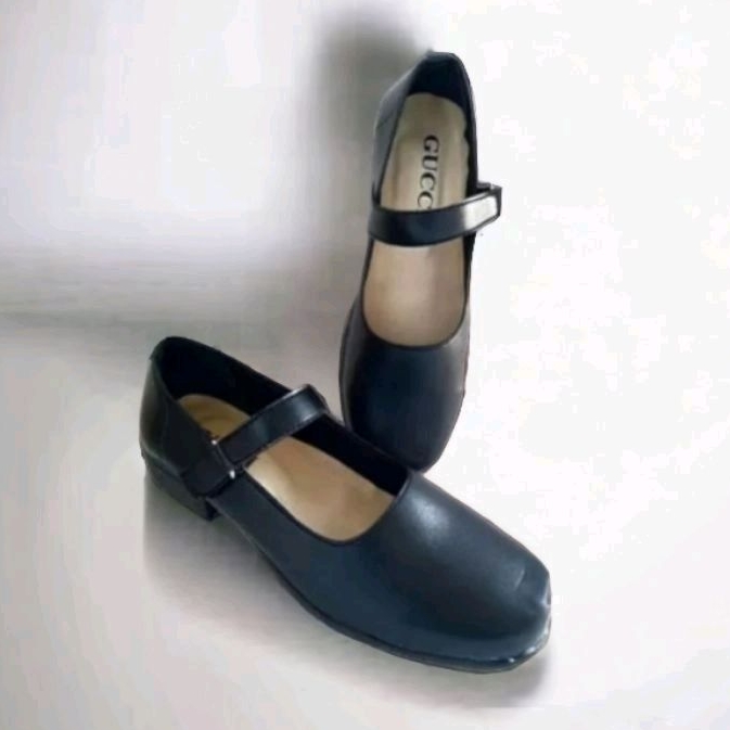 SEPATU WANITA KANTOR FORMAL PASKIBRA PANTOFEL GUCCI HITAM