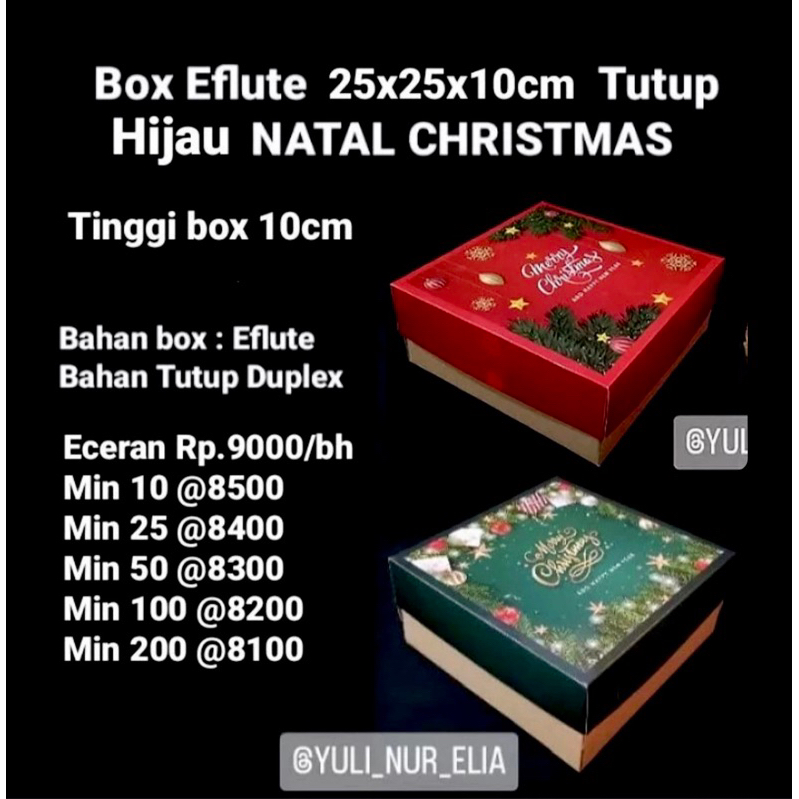

Box Eflute 25x25x10cm Tutup Motif NATAL CHRISTMAS