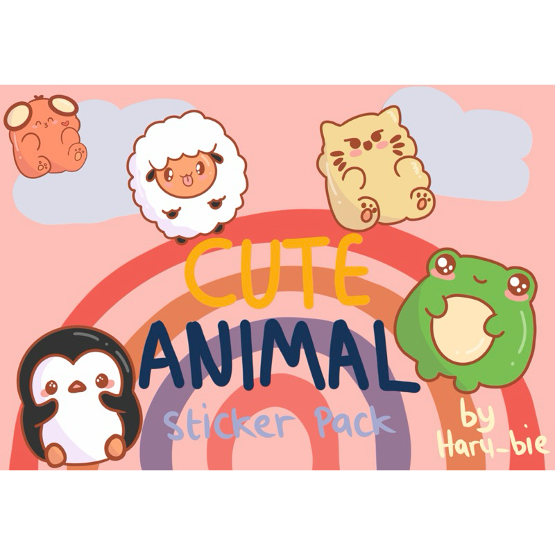 

Digital Sticker Cute Colorful, Cute Animalo Sticker