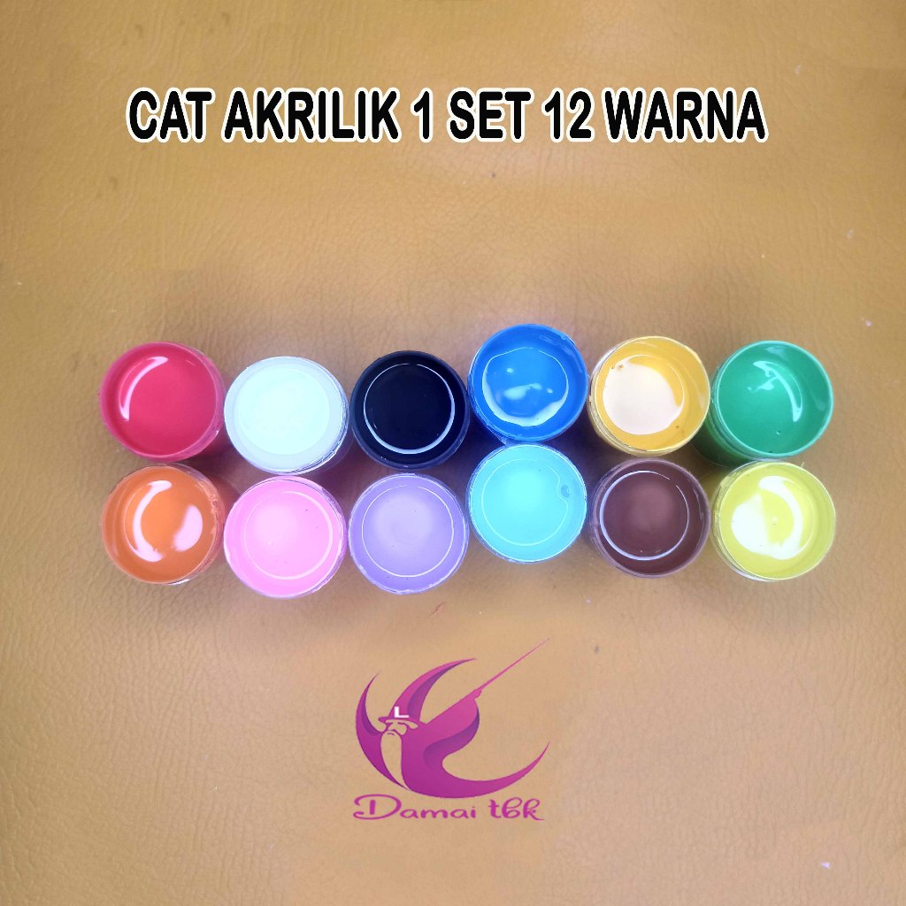 

Cat Lukis Akrilik 20ml x 12 Warna / Cat Akrilik 1 Set 12 Warna