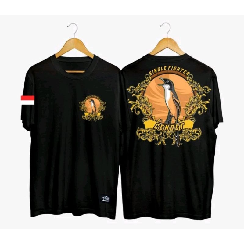 KAOS T-SHIRT SINGLE FIGHTER CENDET SABLON DTF// KAOS BURUNG CENDET