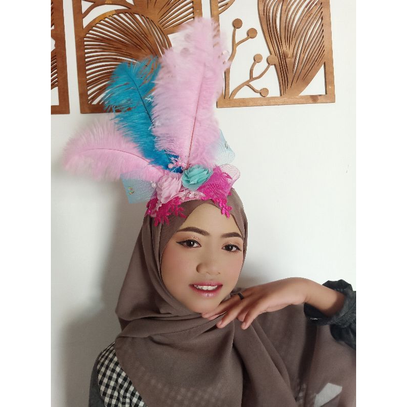 ready stok  headpeace bulu orchid, hiasan kepala,hiasan mayoret