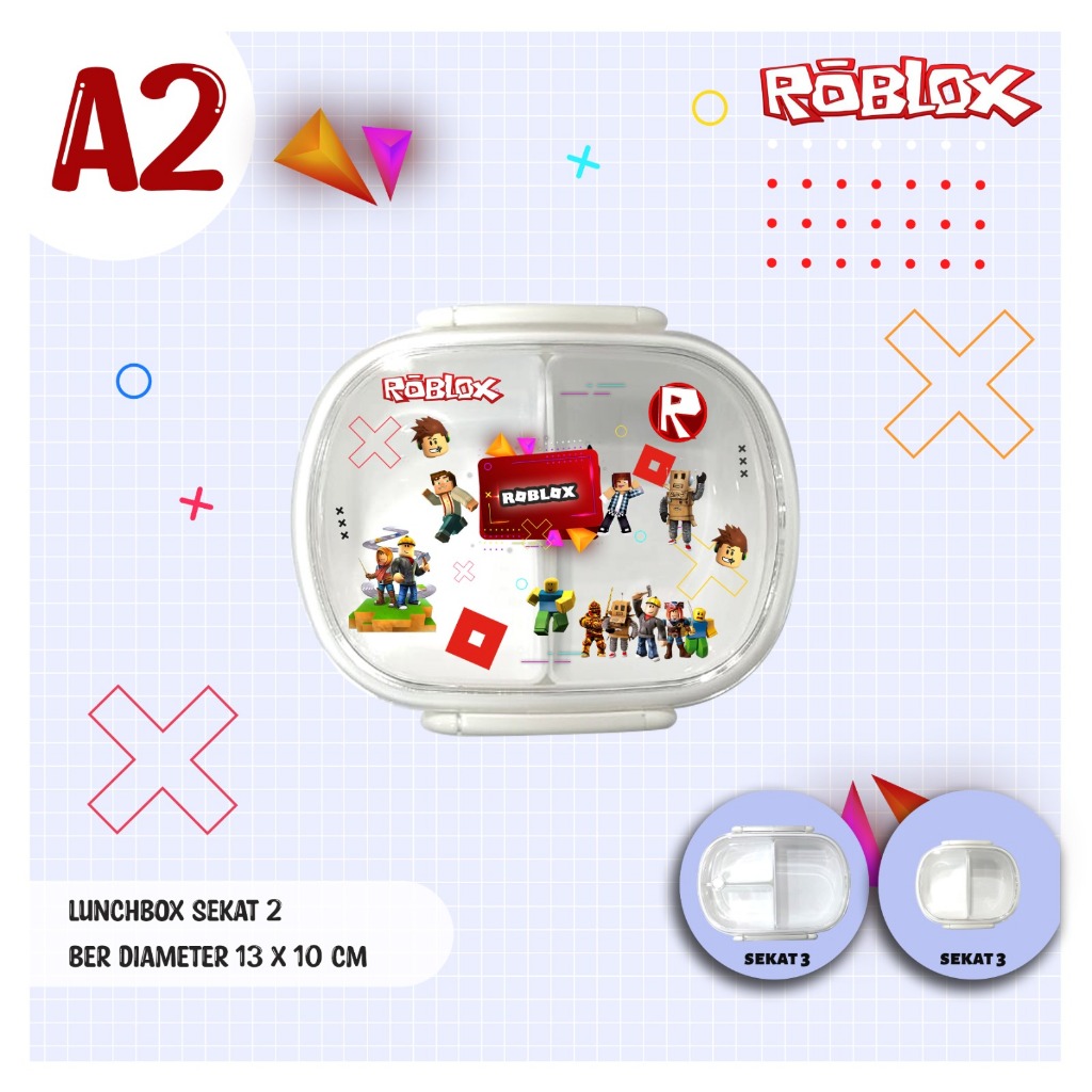 MISO CUSTOM KARAKTER A2-ROBLOX Meal Box Lunch Box Tempat Penyimpanan Makanan 2GRID/3GRID