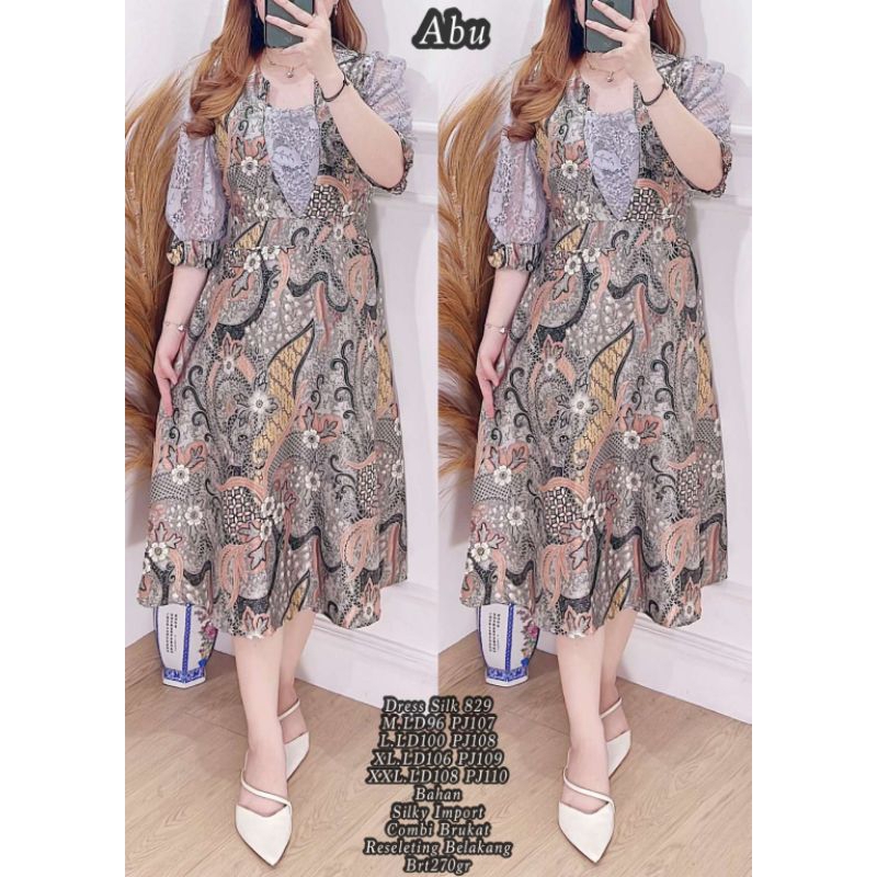 dres silk 829 dress silky import