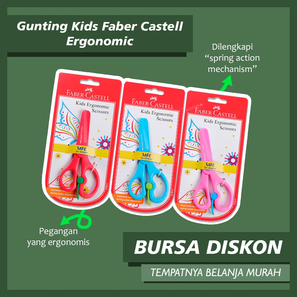 

Gunting Kids Faber Castell Ergonomic Merah Gunting Anak