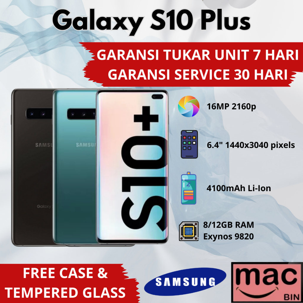 SAMSUNG GALAXY S10+ 6GB/128GB 8GB/128GB S10 PLUS GARANSI RESMI SEIN