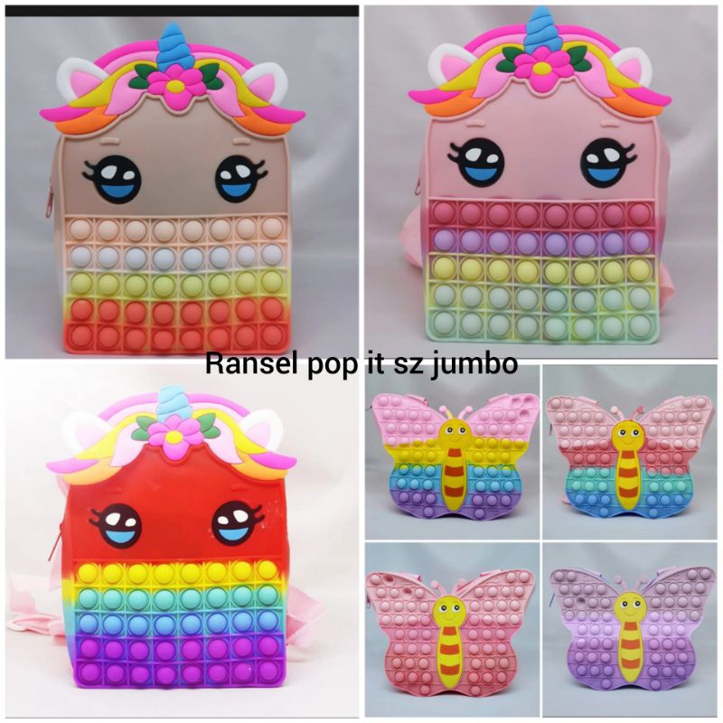 JUMBO RANSEL POP IT JUMBO UNICORN TAS ANAK VIRAL