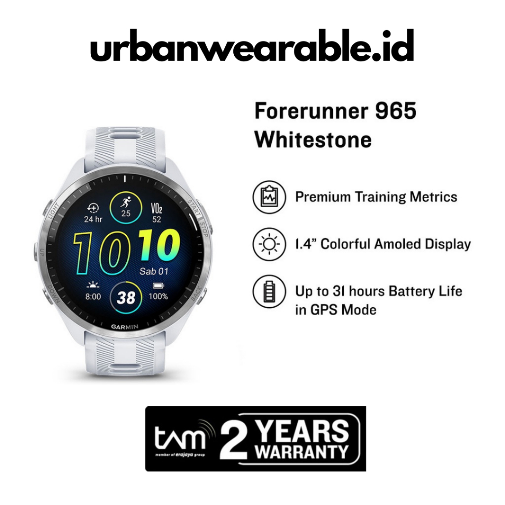 Garmin Forerunner 965 - Whitestone