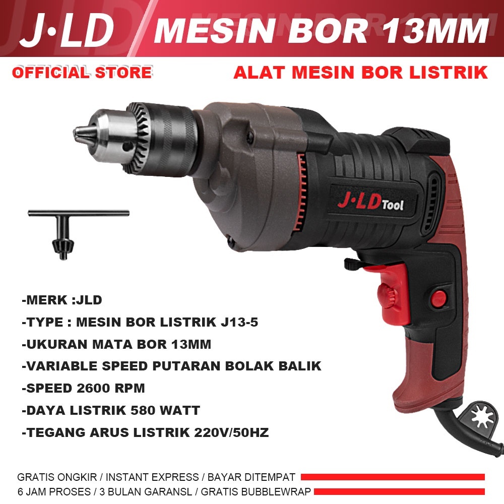 JLD Bor Listrik 13mm / Electric Drill Variable Speed 13 mm Type 13-5