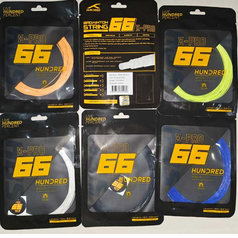 SENAR RAKET BADMINTON HUNDRED HNDRD 66 X-PRO / 66X PRO ORIGINAL 0.66MM