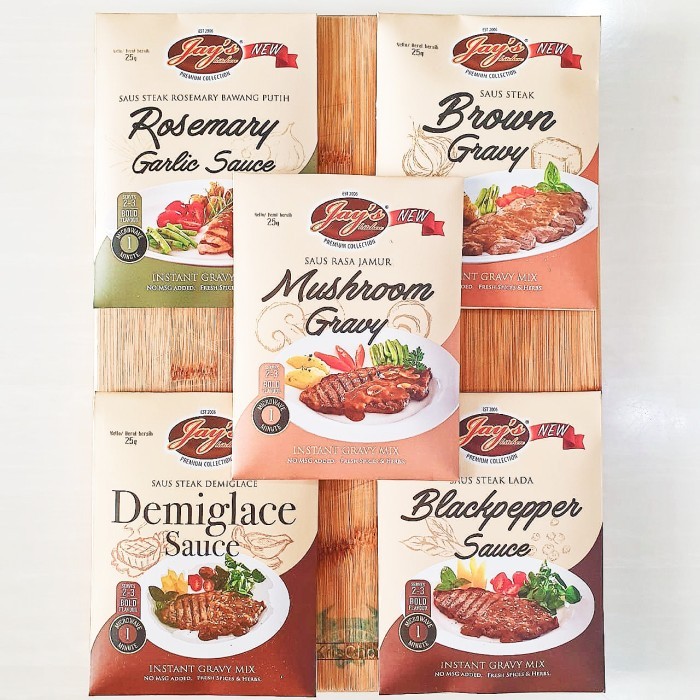 

Jays Saus Steak Rosemary Garlic Sauce Bawang Putih Brown Gravy Mushroom Jamur Demiglace Lada Hitam
