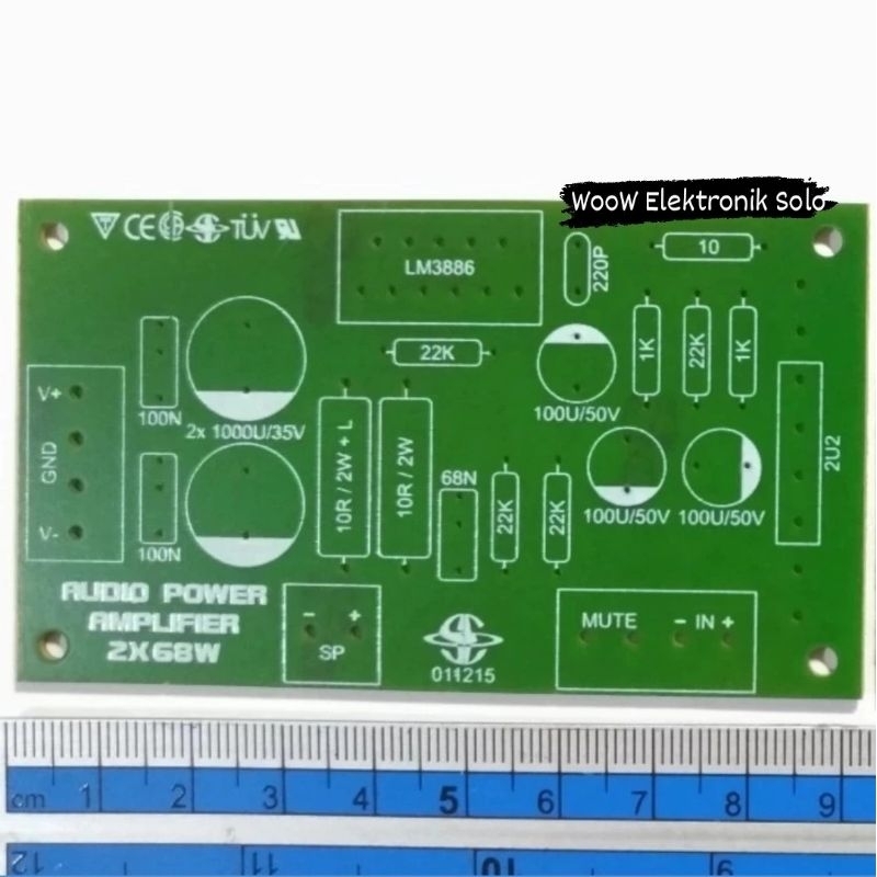 3Pcs PCB LM3886 Power Amplifier Mono 68W