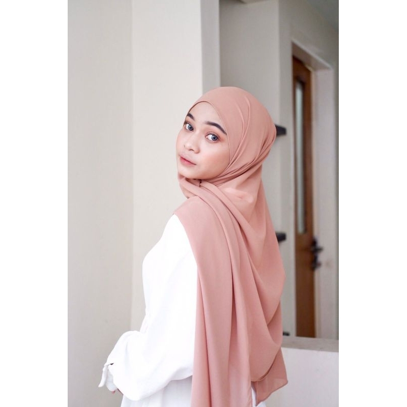 PASHMINA OVAL -  biasa dan pasmina inner - hijab ceruty baby doll premium - jilbab ceruti - kerudung