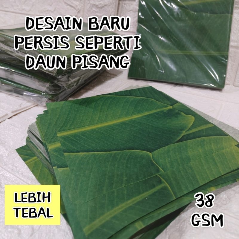 

wax Paper laminasi Motif Daun Pisang BARU uk.20 x 20 cm