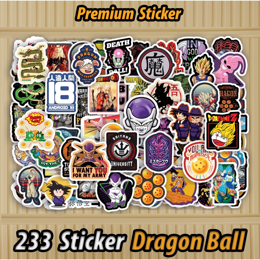 

233 PCS Sticker Dragon Ball Waterproof sudah di Cutting