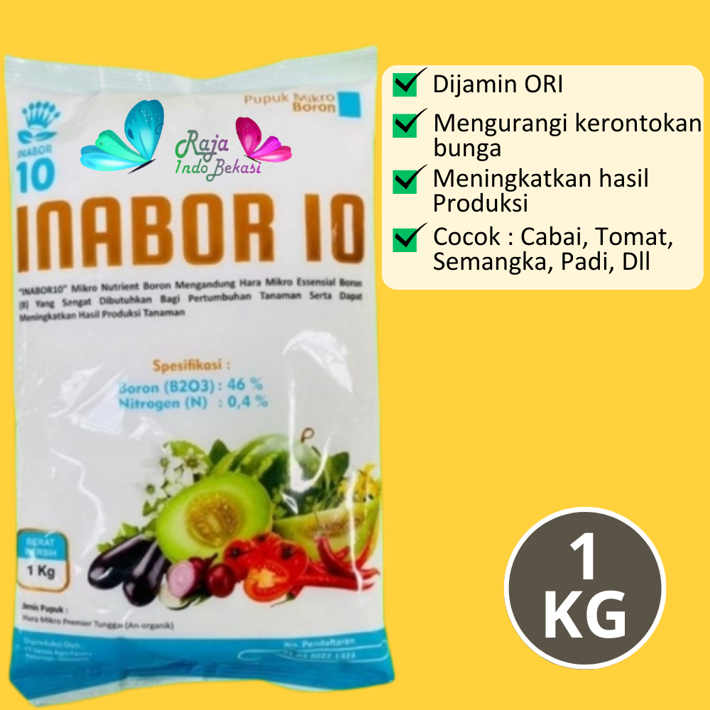 Ori Pupuk INABOR 10 1KG Boron 46% Borate Karate Boroni Pupuk Mikro Buah Bunga