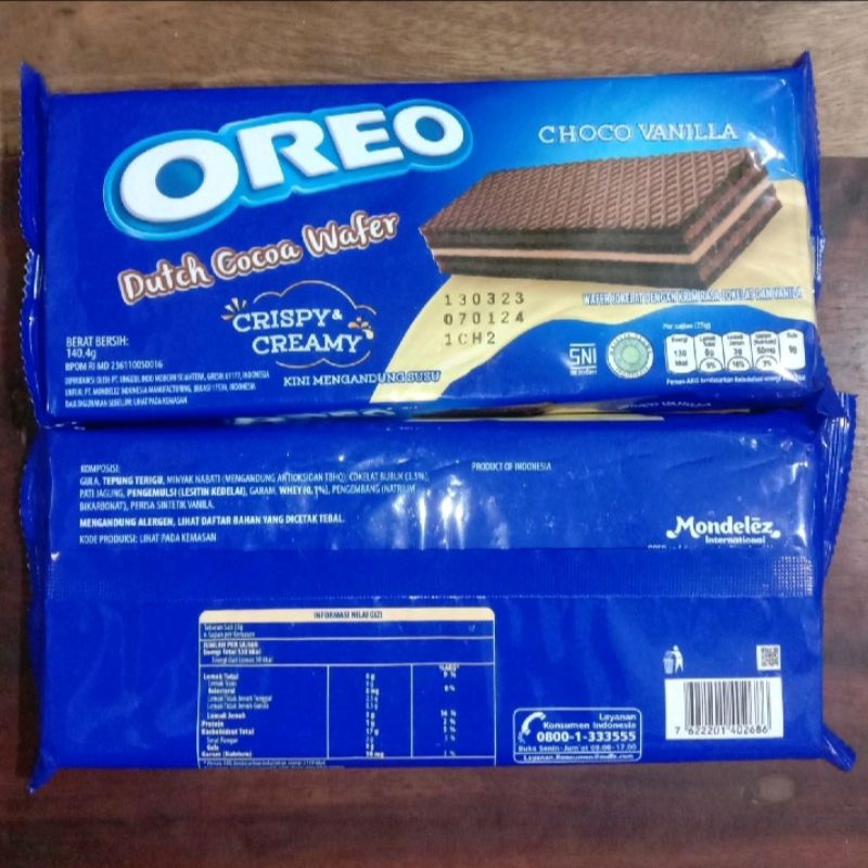 

Oreo Dutch Wafer Choco Vanilla 140gr, Oreo Dutch Wafer Double Choco 140gr