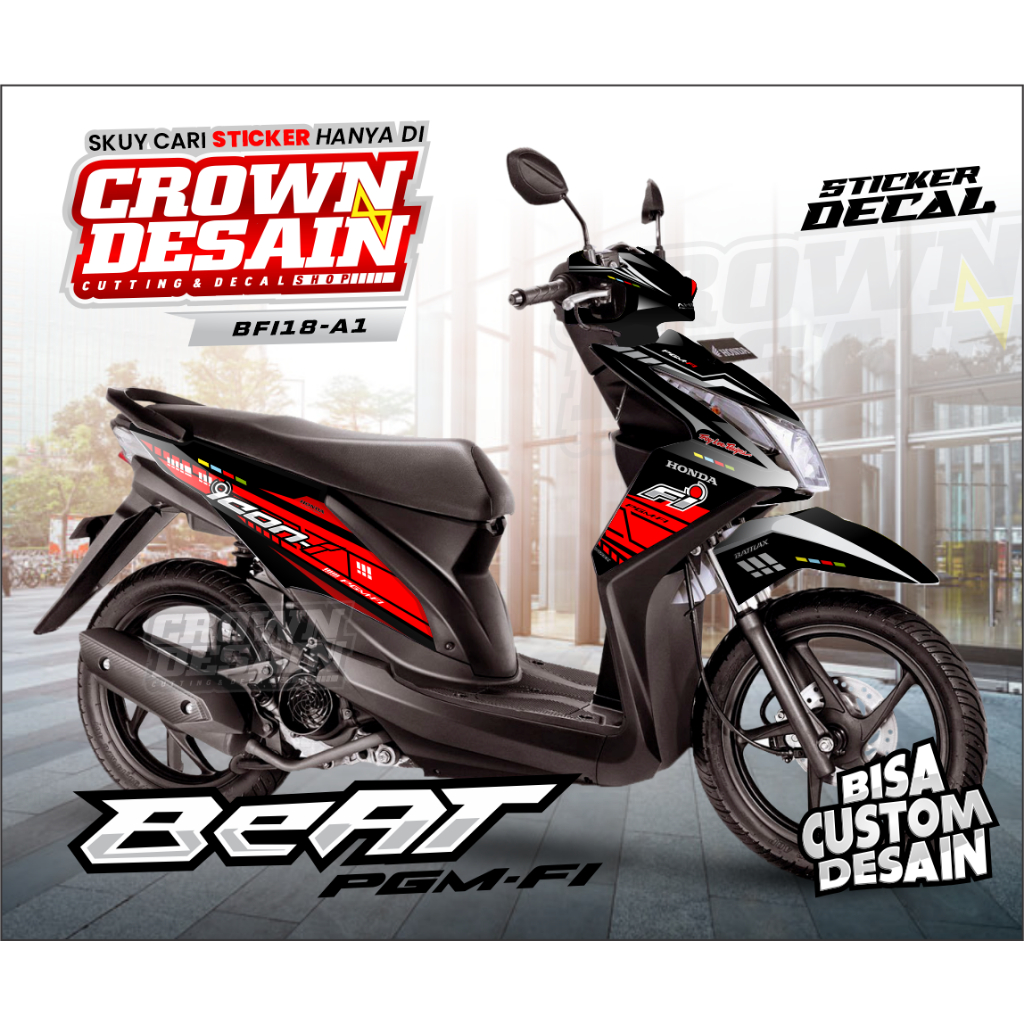 Decal Honda Beat PGM-FI Fullbody - Sticker Decal Beat Fi 2015 Striping Beat fI - BFI18