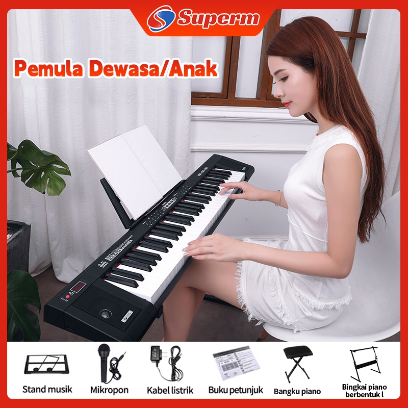 Piano Elektronik Multifungsi, Piano 61-Key, Piano Elektronik Profesional Rumah Pintar