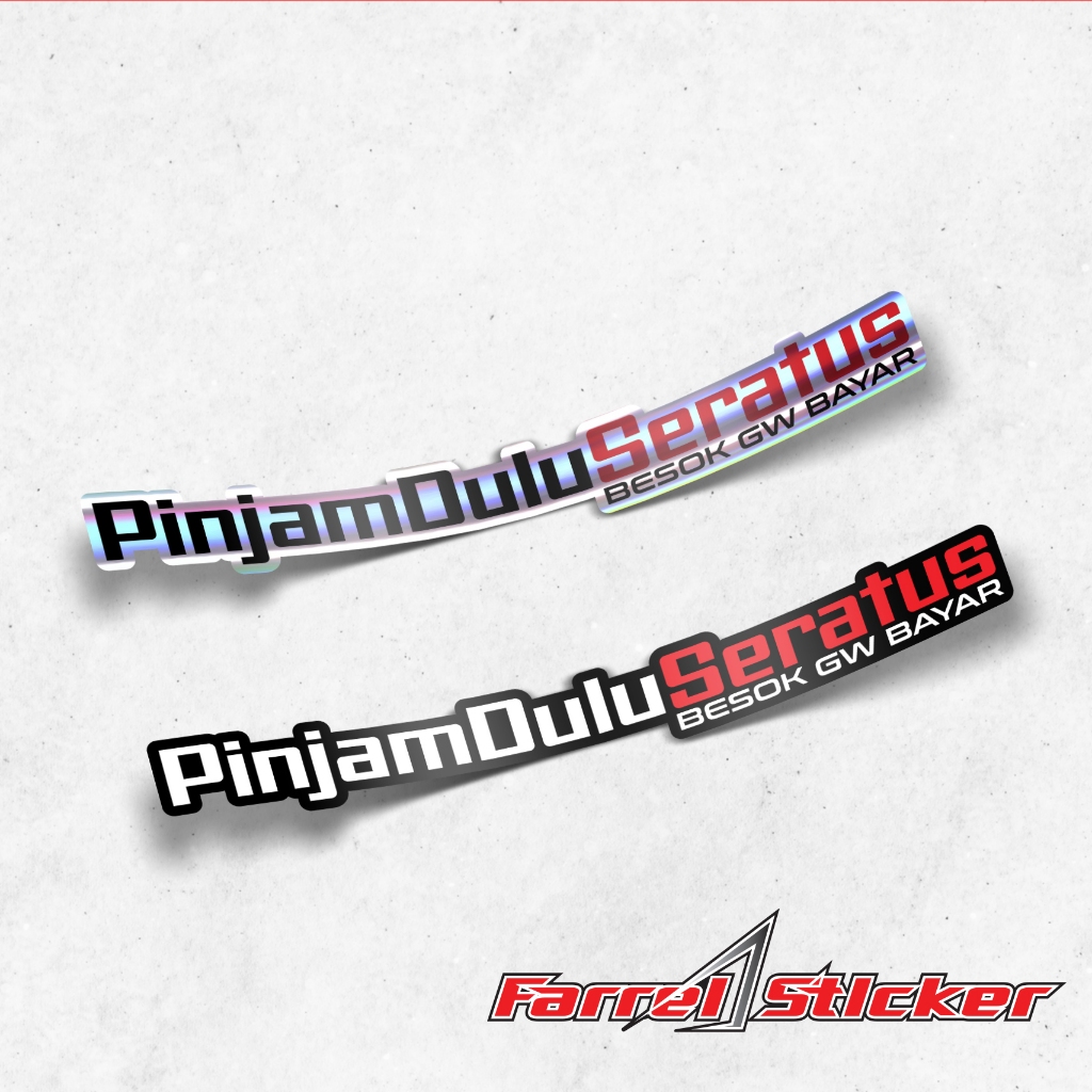 

STICKER PINJAM DULU SERATUS stiker pinjam dulu 100 12cm