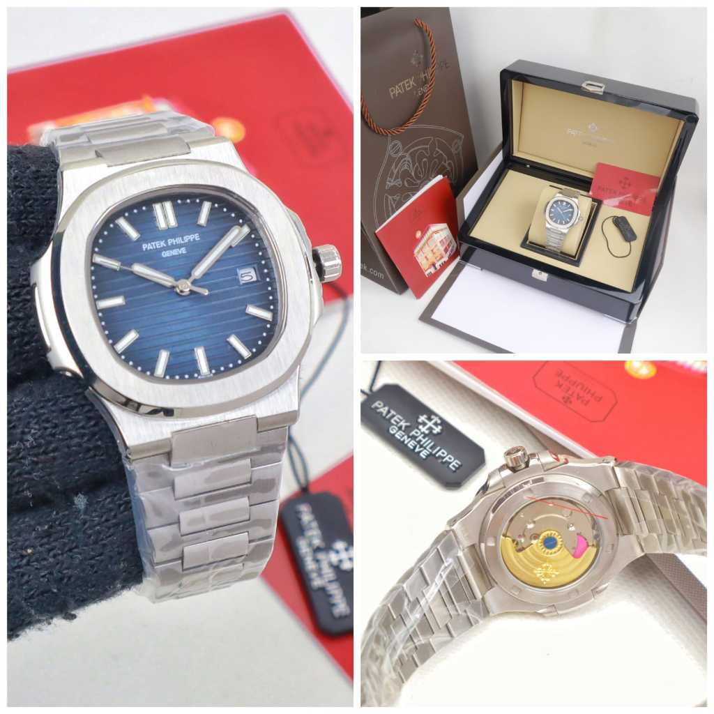 Jam Tangan Mewah Patek Philippe Aquanut Automatic Japan Komplit Box Original dan Kartu Garansi