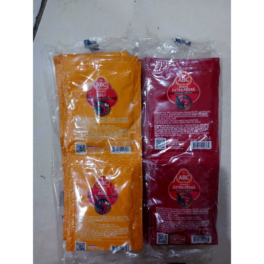 

ABC SAMBAL EXTRA PEDAS 15 GRAM ISI 10 SAMBAL SACHET BUMBU MASAK PEDES PAKET SEMBAKO MURAH