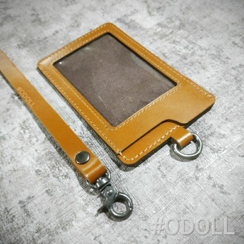 

Id Card Holder Kulit Asli - Name Tag Tempat Kartu Nama Lanyard Premium Leather