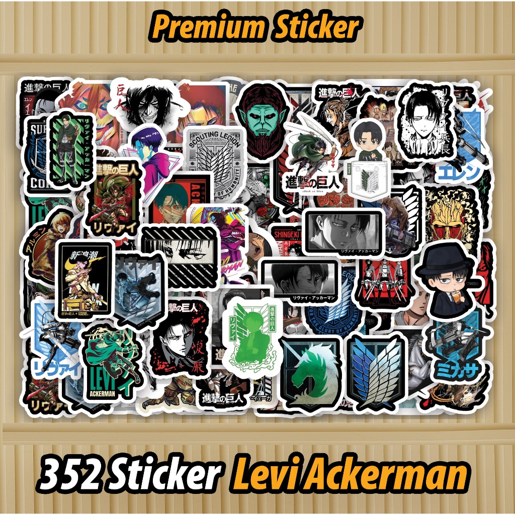

352 PCS Sticker Levi Ackerman Attack On Titan Waterproof sudah di Cutting