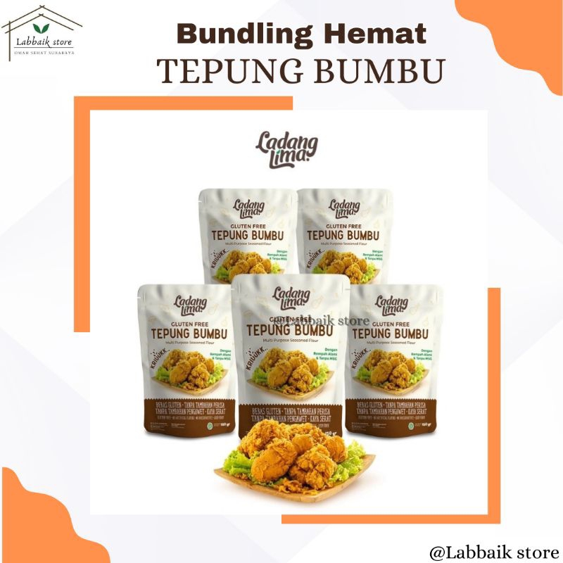 

Bundling Hemat-5pcs- Tepung Bumbu Gluten Free Ladang Lima