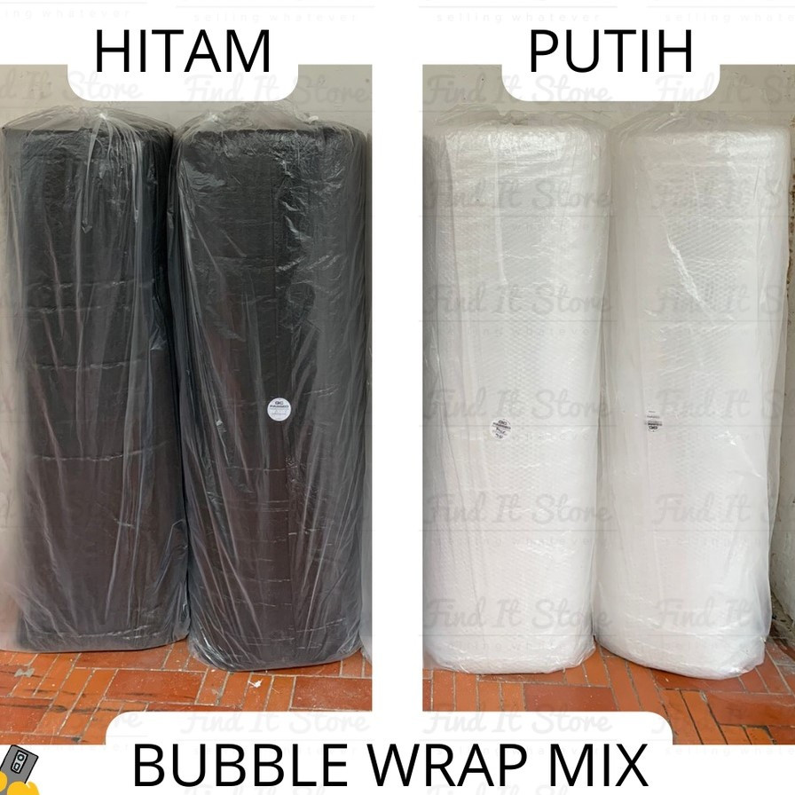 

Bubble Wrap Roll Hitam - Bening (125CM X 50METER) Plastik Buble Warp Murah dengan Core Packing Gelembung