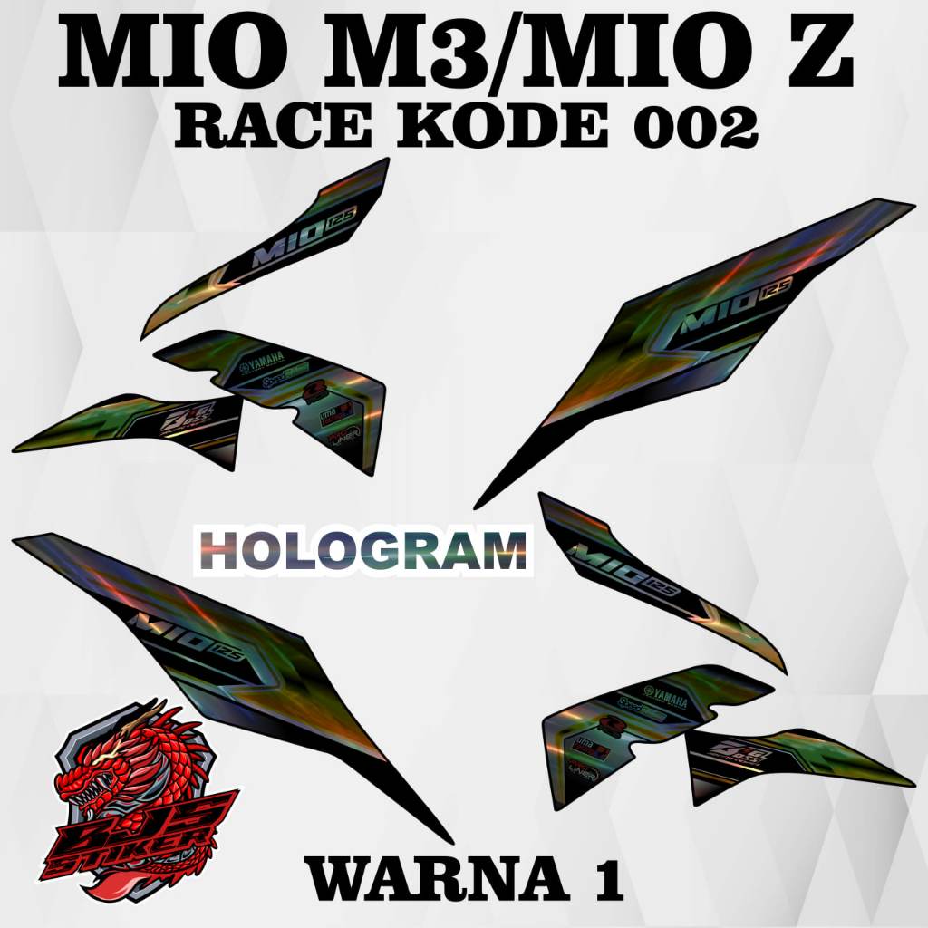 Striping mio m3 - Stiker Decal HOLOGRAM / MIRROR CHROME MIO M3 RACE 002