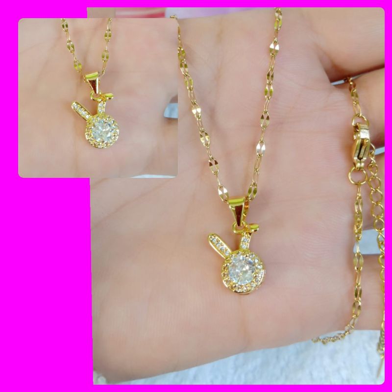 Kalung Titanium Wanita Liontin kelinci kecil