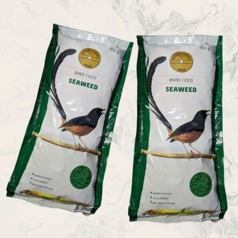 GOLDCOIN HIJAU SEAWEED 450 gram//MAKANAN BURUNG