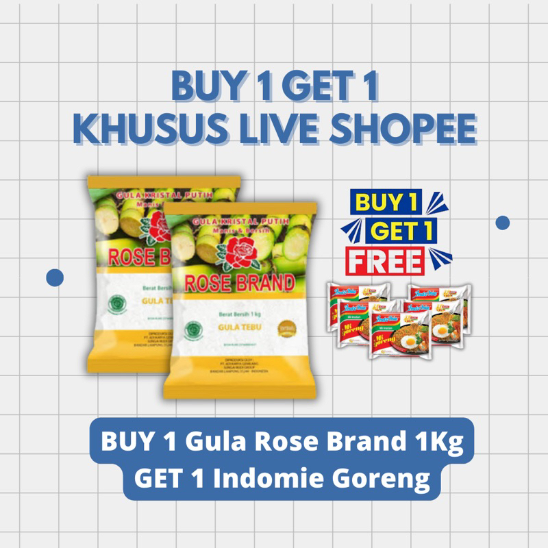 

BUY 1 GET 1 LIVE SHOPEE GULA ROSEBRAND 1 KG